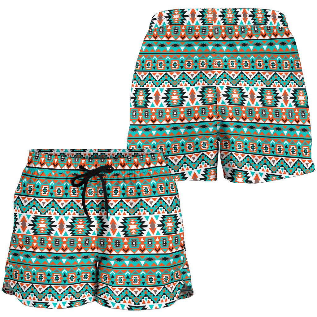 Indian Navajo Ethnic Themed Design Print Women Shorts-JTAMIGO.COM