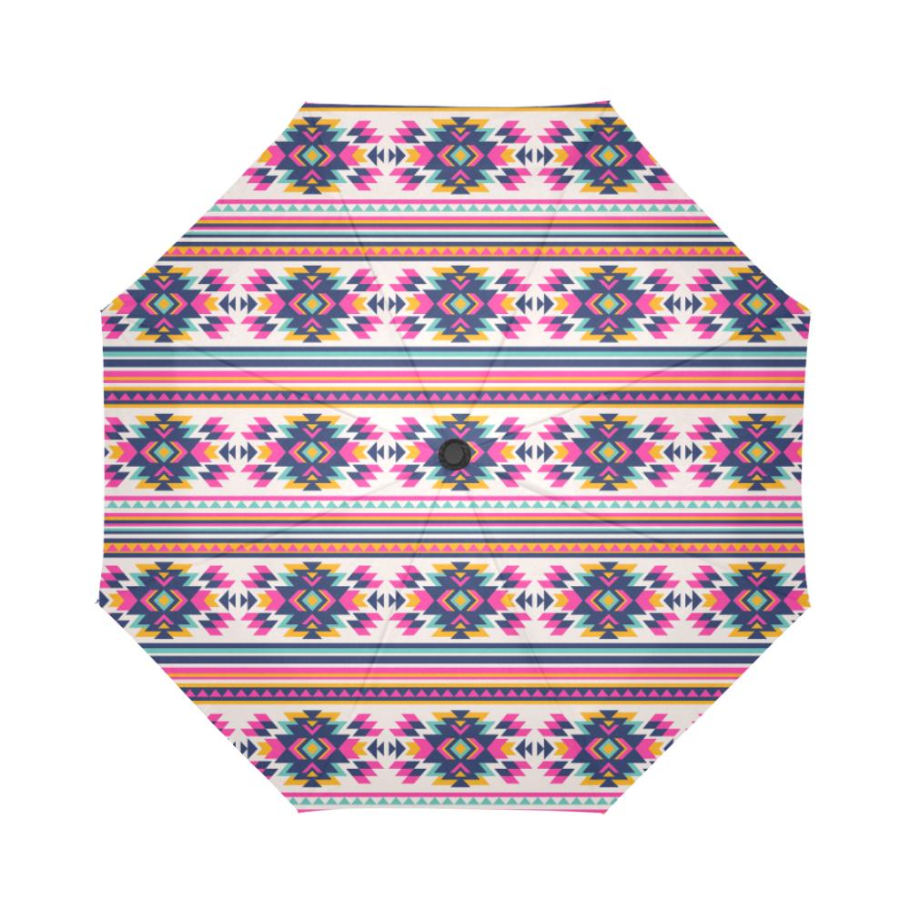 Indian Navajo Neon Themed Design Print Automatic Foldable Umbrella