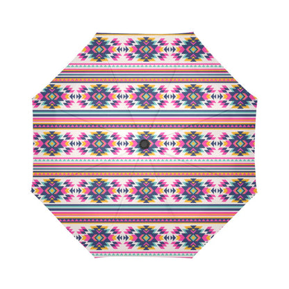 Indian Navajo Neon Themed Design Print Automatic Foldable Umbrella