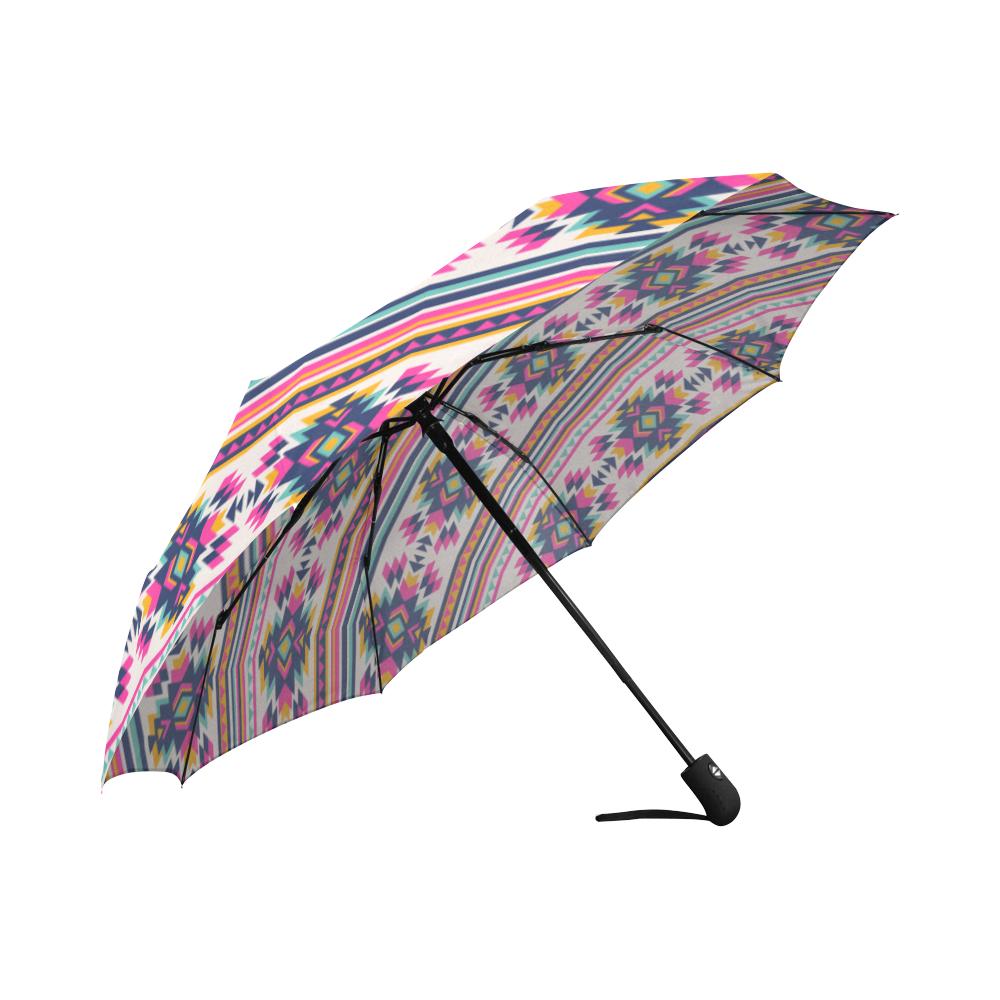 Indian Navajo Neon Themed Design Print Automatic Foldable Umbrella