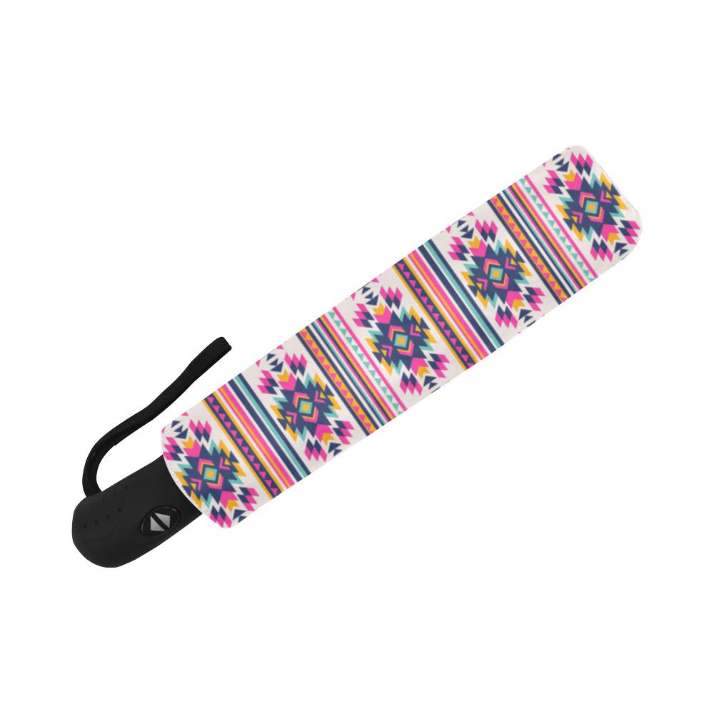 Indian Navajo Neon Themed Design Print Automatic Foldable Umbrella