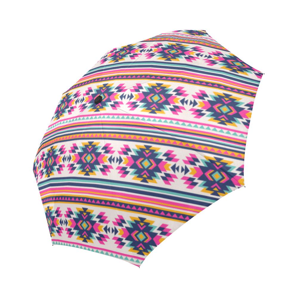 Indian Navajo Neon Themed Design Print Automatic Foldable Umbrella