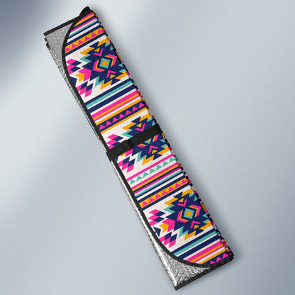 Indian Navajo Neon Themed Design Print Car Sun Shade For Windshield