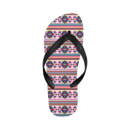 Indian Navajo Neon Themed Design Print Flip Flops-JTAMIGO.COM