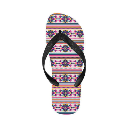 Indian Navajo Neon Themed Design Print Flip Flops-JTAMIGO.COM