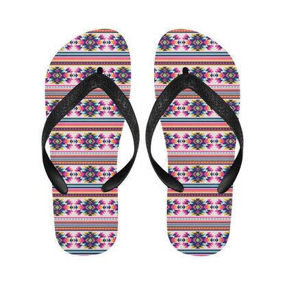 Indian Navajo Neon Themed Design Print Flip Flops-JTAMIGO.COM