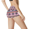 Indian Navajo Neon Themed Design Print High Waisted Spandex Shorts-JTAMIGO.COM