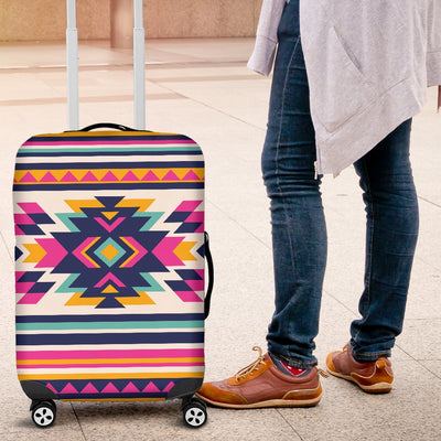 Indian Navajo Neon Themed Design Print Luggage Cover Protector