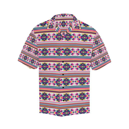 Indian Navajo Neon Themed Design Print Men Aloha Hawaiian Shirt
