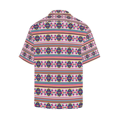 Indian Navajo Neon Themed Design Print Men Aloha Hawaiian Shirt