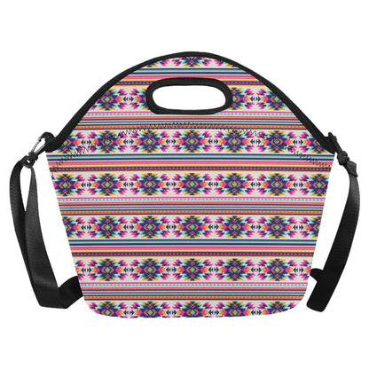 Indian Navajo Neon Themed Design Print Neoprene Lunch Bag (Model 1669)(Large)-JTAMIGO.COM