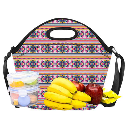 Indian Navajo Neon Themed Design Print Neoprene Lunch Bag (Model 1669)(Large)-JTAMIGO.COM