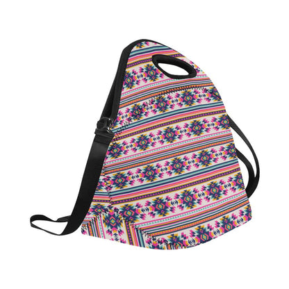 Indian Navajo Neon Themed Design Print Neoprene Lunch Bag (Model 1669)(Large)-JTAMIGO.COM