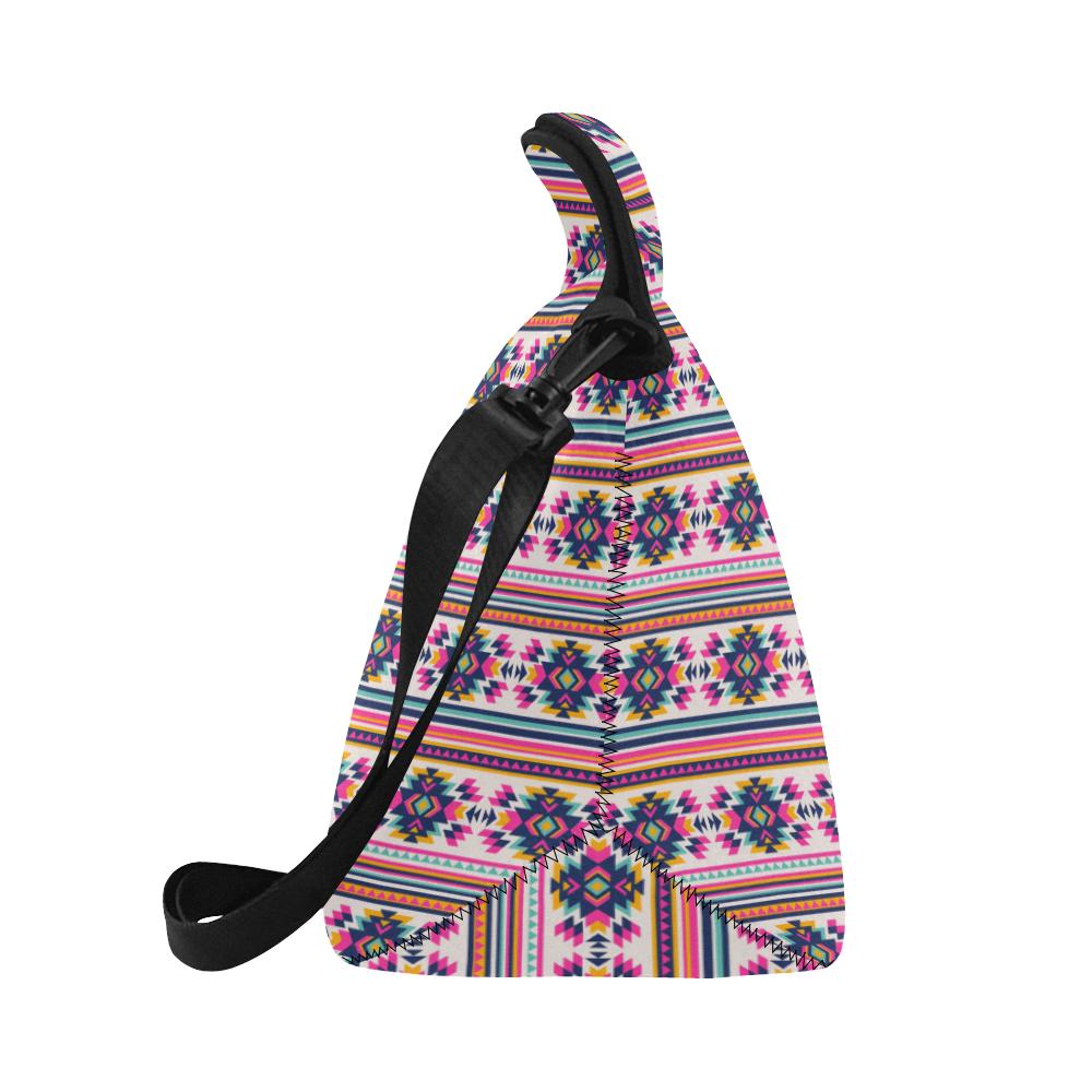 Indian Navajo Neon Themed Design Print Neoprene Lunch Bag (Model 1669)(Large)-JTAMIGO.COM
