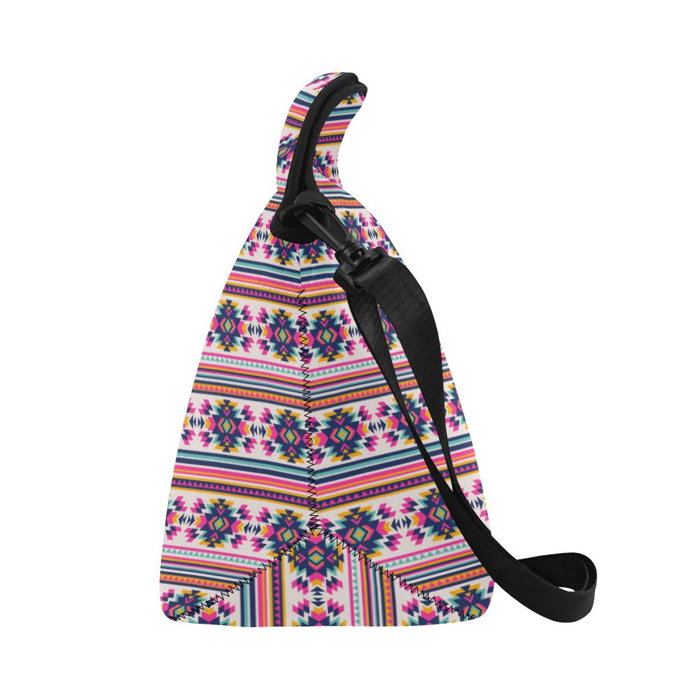 Indian Navajo Neon Themed Design Print Neoprene Lunch Bag (Model 1669)(Large)-JTAMIGO.COM