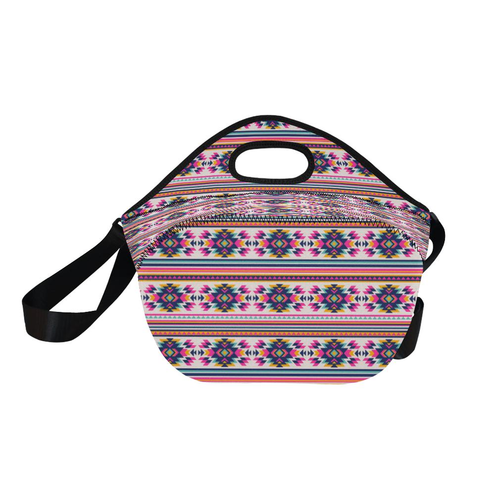 Indian Navajo Neon Themed Design Print Neoprene Lunch Bag (Model 1669)(Large)-JTAMIGO.COM