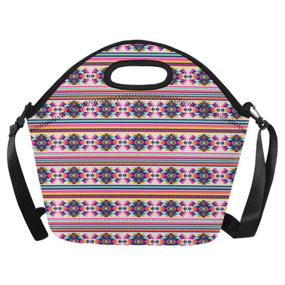 Indian Navajo Neon Themed Design Print Neoprene Lunch Bag (Model 1669)(Large)-JTAMIGO.COM