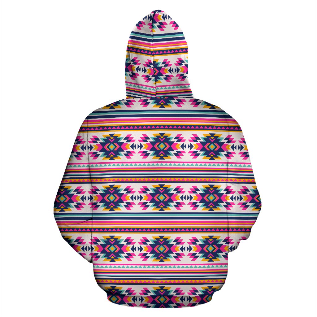 Indian Navajo Neon Themed Design Print Pullover Hoodie