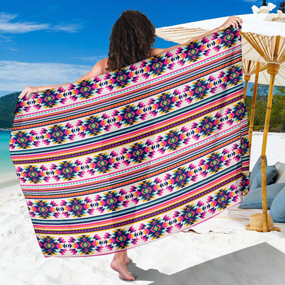 Indian Navajo Neon Themed Design Print Sarong Pareo Wrap