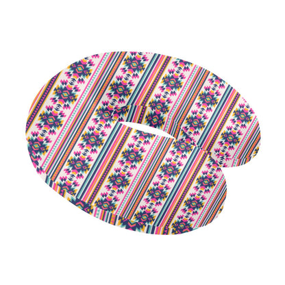 Indian Navajo Neon Themed Design Print U-Shaped Travel Neck Pillow-JTAMIGO.COM