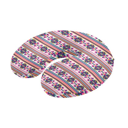 Indian Navajo Neon Themed Design Print U-Shaped Travel Neck Pillow-JTAMIGO.COM