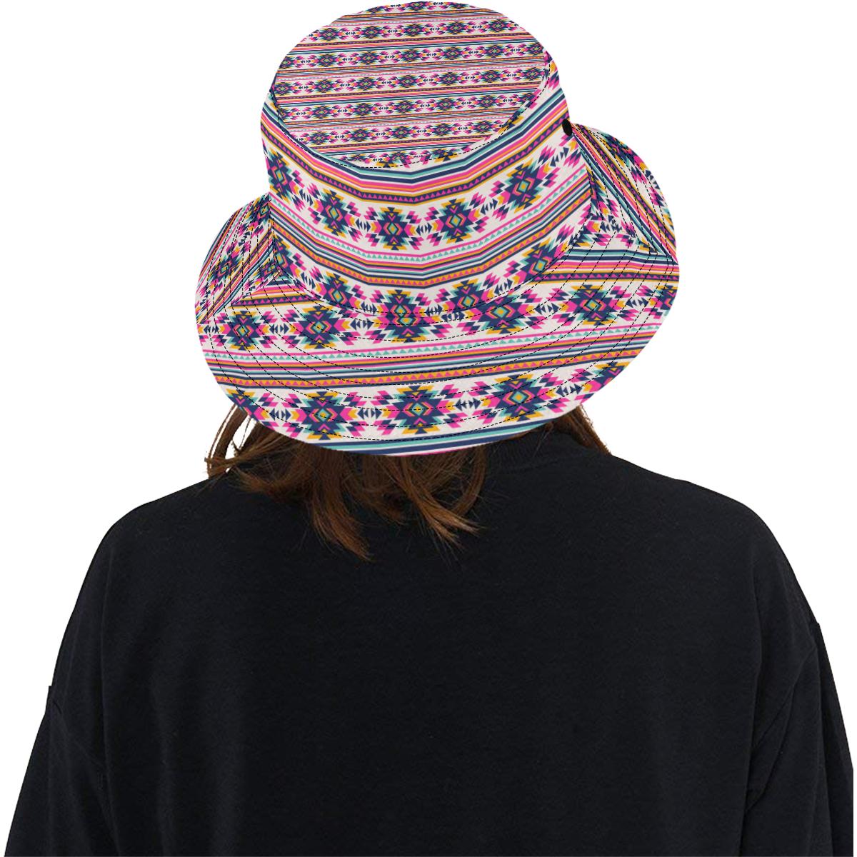 Indian Navajo Neon Themed Design Print Unisex Bucket Hat