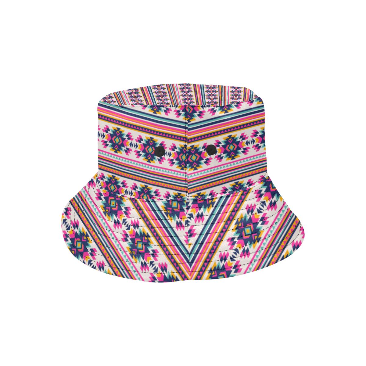Indian Navajo Neon Themed Design Print Unisex Bucket Hat