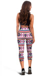 Indian Navajo Neon Themed Design Print Women Capris