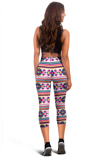 Indian Navajo Neon Themed Design Print Women Capris