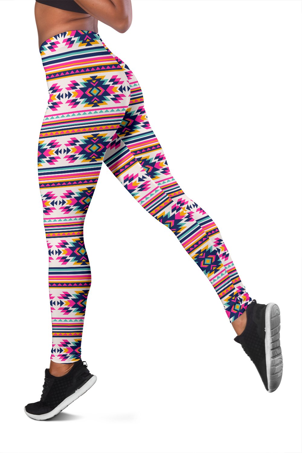 Indian Navajo Neon Themed Design Print Women Leggings