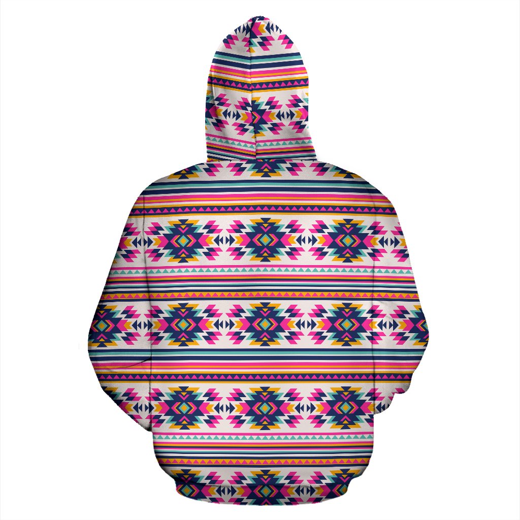 Indian Navajo Neon Themed Design Print Zip Up Hoodie