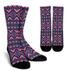 Indian Navajo Pink Themed Design Print Crew Socks