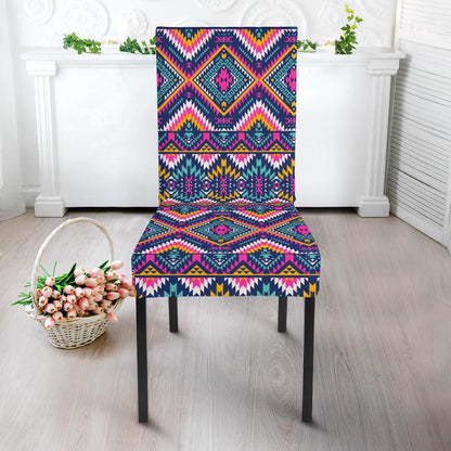 Indian Navajo Pink Themed Design Print Dining Chair Slipcover-JTAMIGO.COM