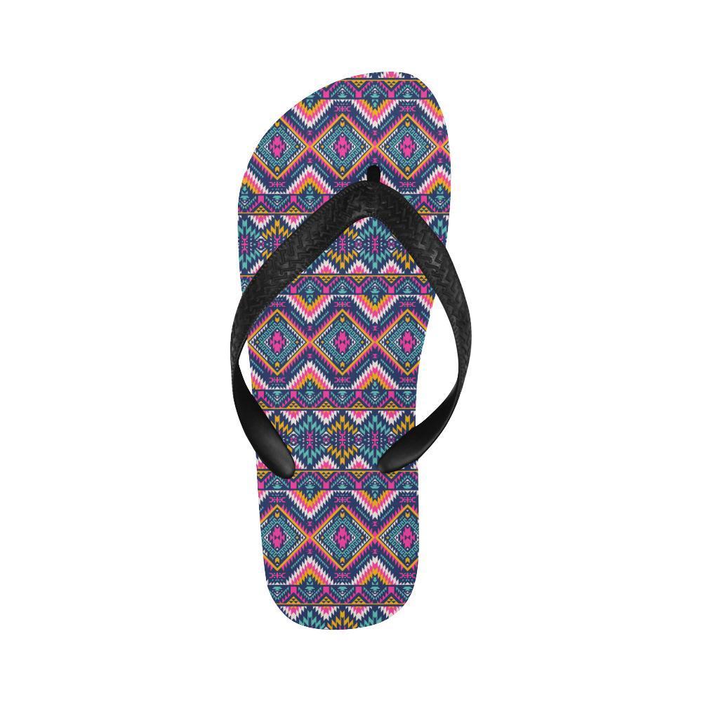 Indian Navajo Pink Themed Design Print Flip Flops-JTAMIGO.COM