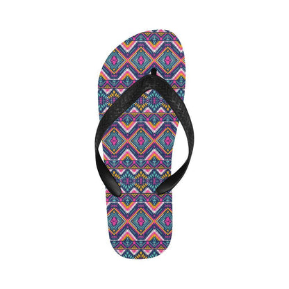 Indian Navajo Pink Themed Design Print Flip Flops-JTAMIGO.COM