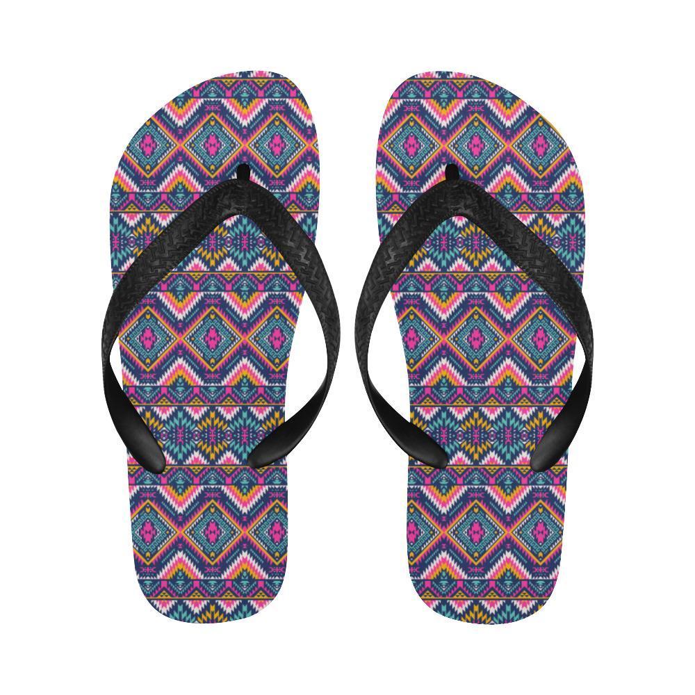 Indian Navajo Pink Themed Design Print Flip Flops-JTAMIGO.COM