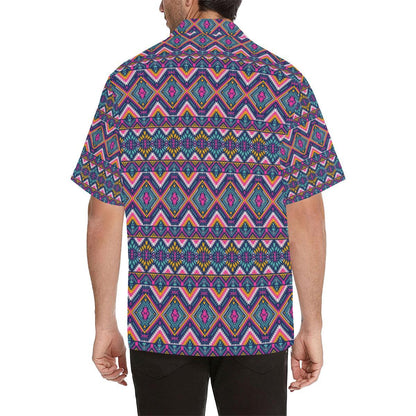 Indian Navajo Pink Themed Design Print Men Aloha Hawaiian Shirt