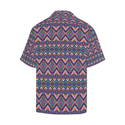 Indian Navajo Pink Themed Design Print Men Aloha Hawaiian Shirt