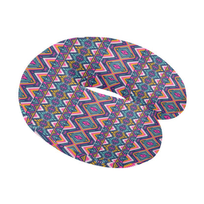 Indian Navajo Pink Themed Design Print U-Shaped Travel Neck Pillow-JTAMIGO.COM