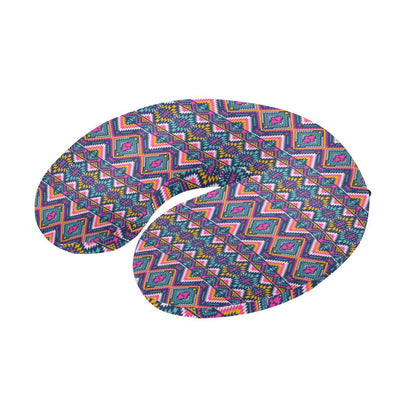 Indian Navajo Pink Themed Design Print U-Shaped Travel Neck Pillow-JTAMIGO.COM