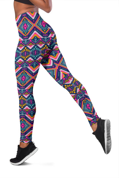 Indian Navajo Pink Themed Design Print Women Leggings