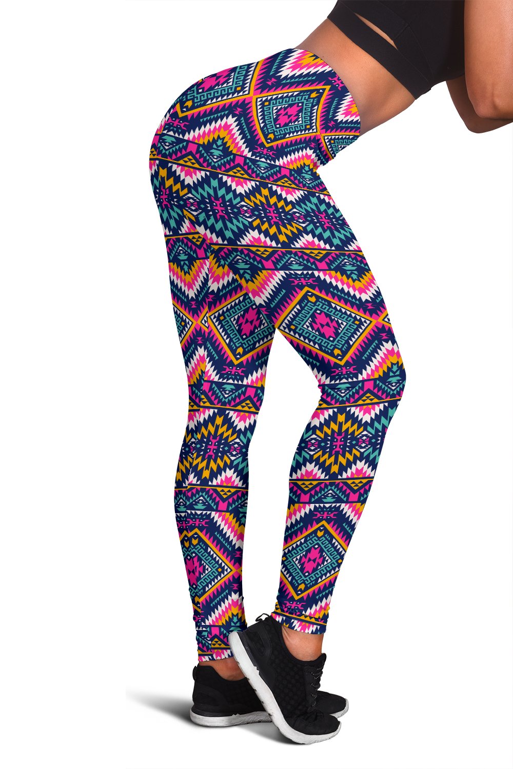 Indian Navajo Pink Themed Design Print Women Leggings