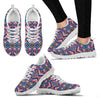 Indian Navajo Pink Themed Design Print Women Sneakers Shoes