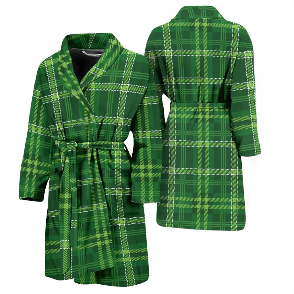 Irish Plaid Pattern Print Design 02 Men Bathrobe-JORJUNE.COM