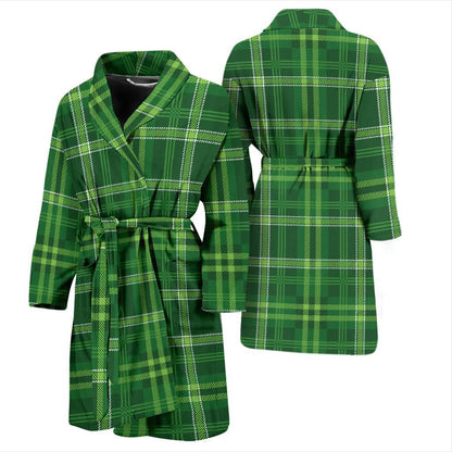 Irish Plaid Pattern Print Design 02 Men Bathrobe-JORJUNE.COM