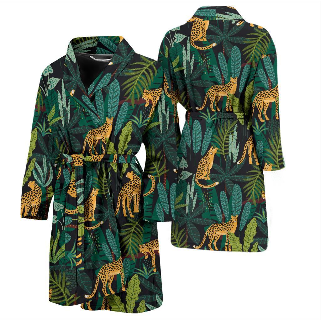 Jaguar Jungle Pattern Print Design 03 Men Bathrobe-JORJUNE.COM