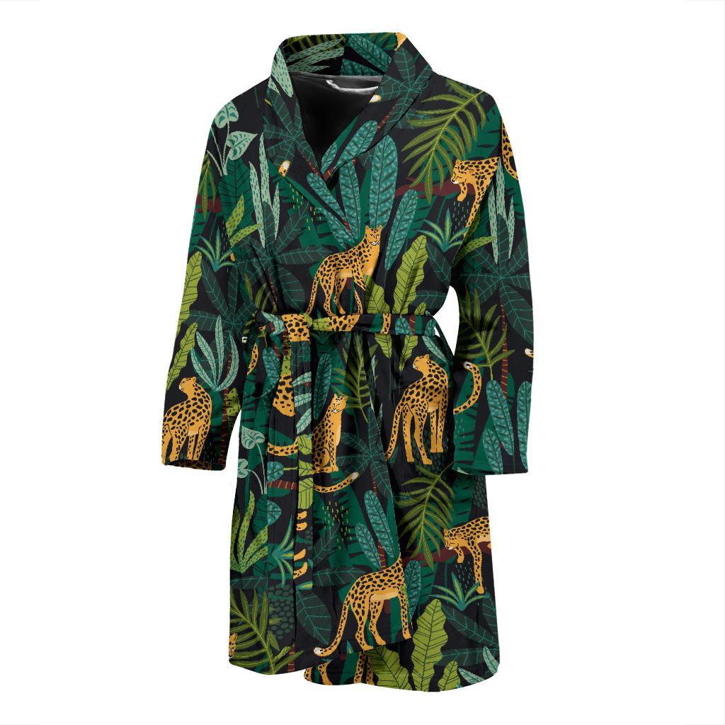 Jaguar Jungle Pattern Print Design 03 Men Bathrobe-JORJUNE.COM