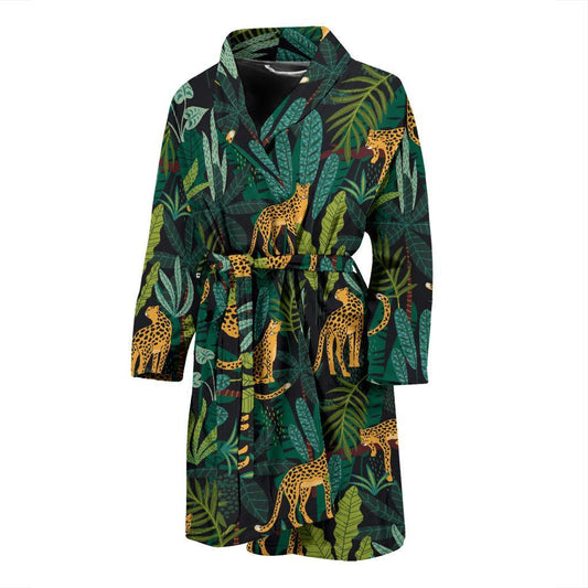 Jaguar Jungle Pattern Print Design 03 Men Bathrobe-JORJUNE.COM