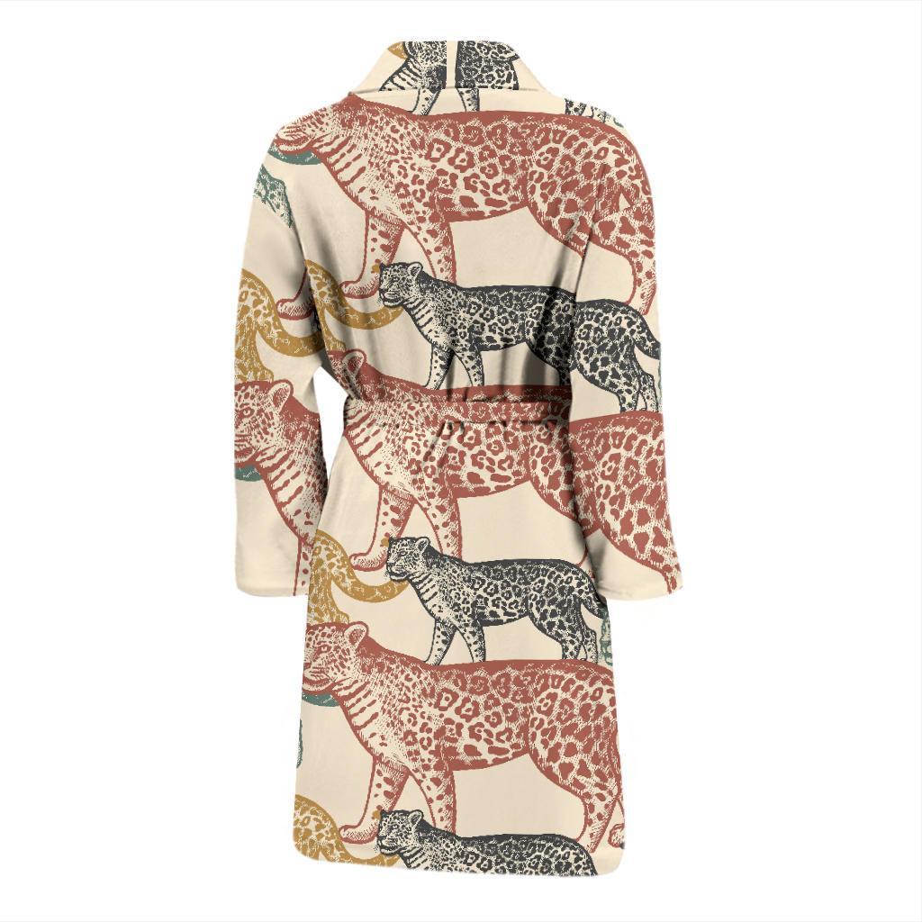 Jaguar Pattern Print Design 01 Men Bathrobe-JORJUNE.COM
