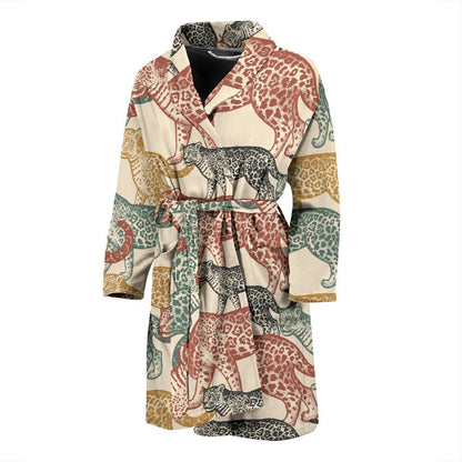 Jaguar Pattern Print Design 01 Men Bathrobe-JORJUNE.COM